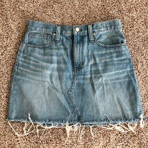 Madewell Rigid Denim Mini ALine Jean Skirt